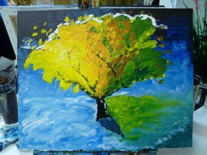 The finished tree painting