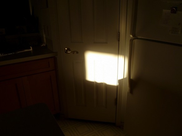 Sunlight on the pantry door