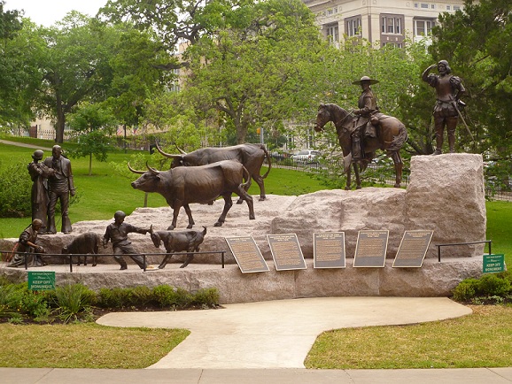 Tejano Monument on the south lawn of the Texas Capitol