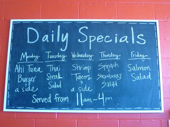 Daily Specials board at the Galaxy Cafe, Austin, Texas