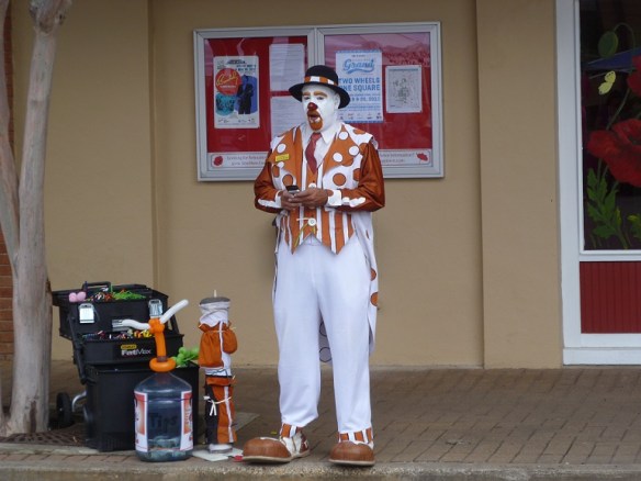 A clown waiting for children to amuse