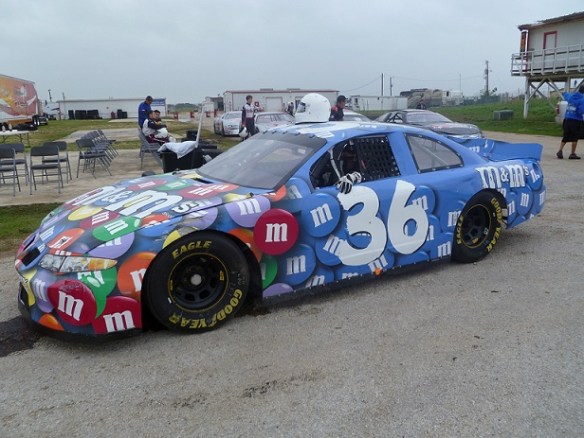 The M&M stock car at Thunderhill Raceway in Kyle, Texas