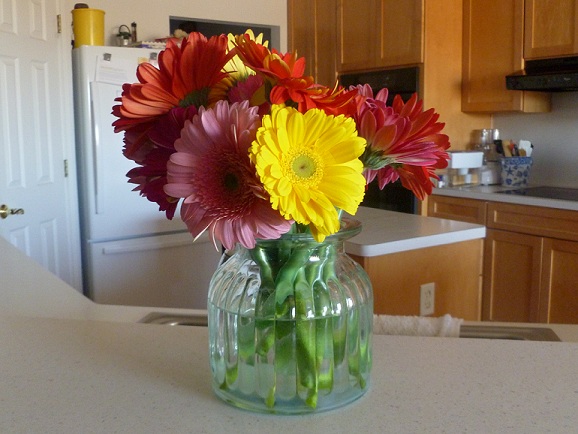 Flowers on the counter