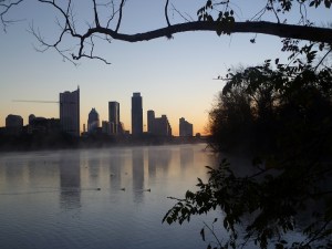 A view of downtown Austin from Lady Bird Lake