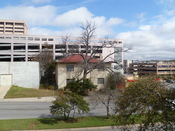 a small apartment building in the Austin state office complex