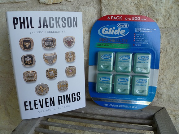 A book and a package of dental floss