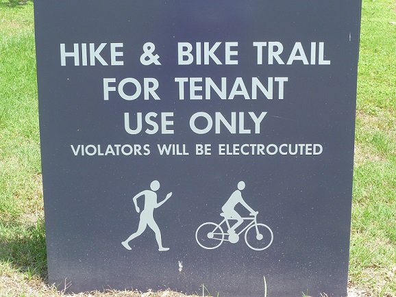 A sign saying that violators will be electrocuted