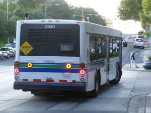 An uncloaked city bus