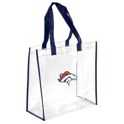 Clear bag with Broncos logo