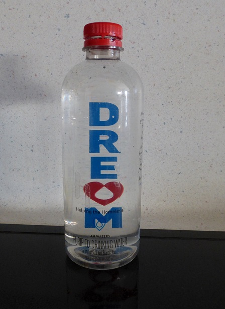 Looking through a water bottle