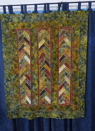 Back of the serged French Braid quilt