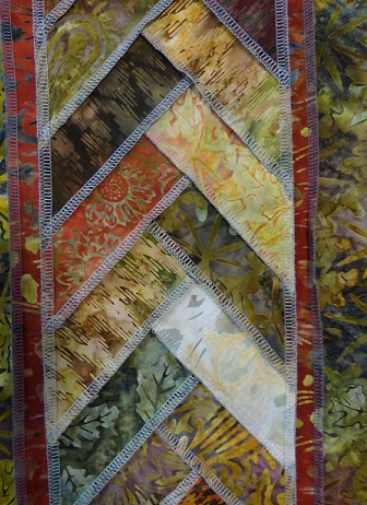 Closeup of the serged quilt seams