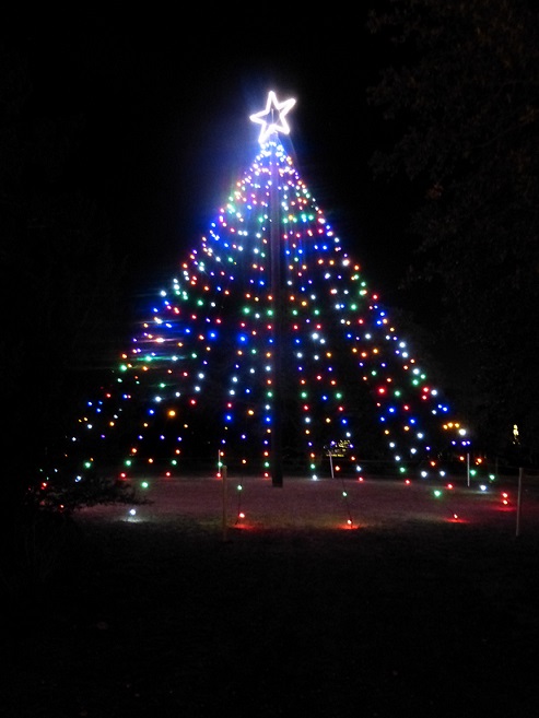 Christmas tree made up of lights 