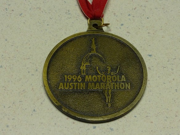 Finisher's medal from 1996 marathon