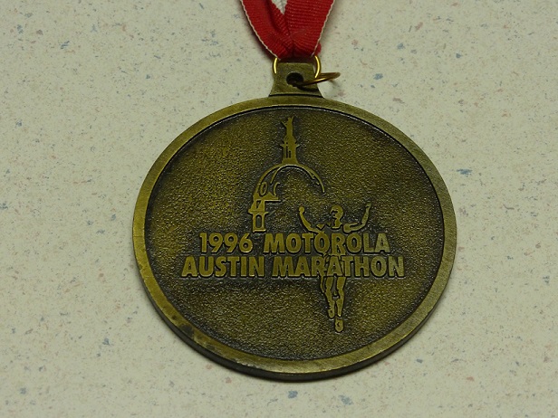 Finisher's medal from 1996 marathon