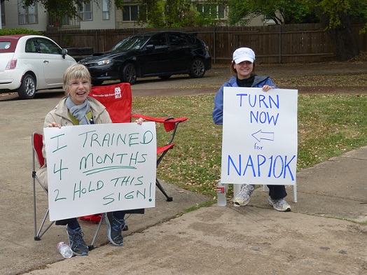 Race fans with signs