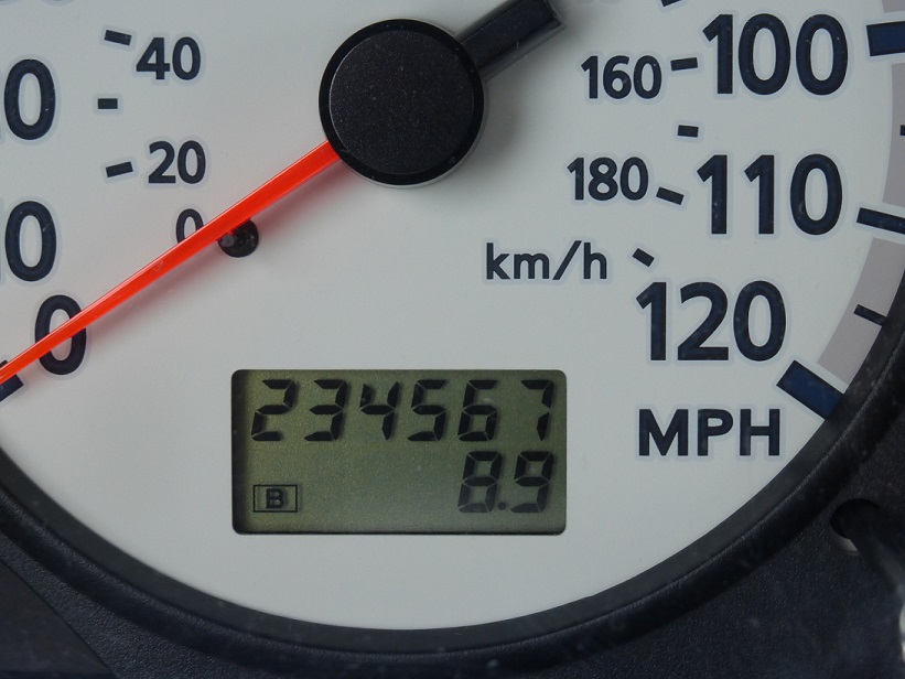 Mileage at 234,567 and 8.9 miles on the trip odometer
