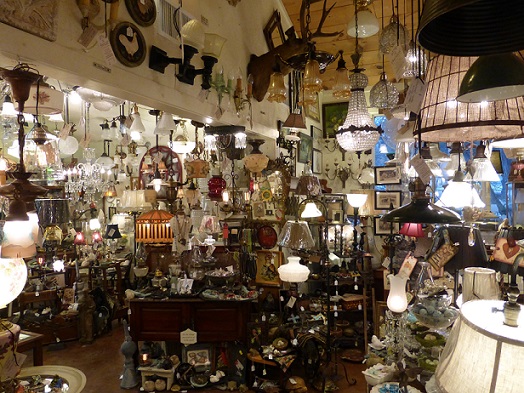 Lots of lamps in a shop