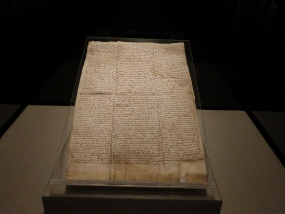 The Magna Carta from 1217 on display at the Houston Museum of Natural Science
