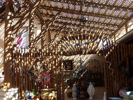 An outdoor shopping area at Wildseed Farms in Fredericksburg, Texas