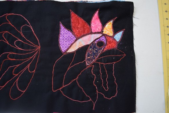 Part of the rooster head cut away