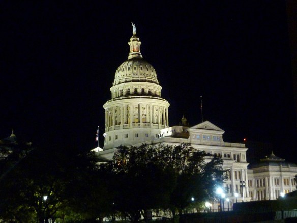 Photo of the Texas Capitol at night taken April 05, 2011