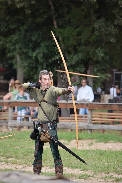 An arrow in flight at the Celtic Festival archery contest