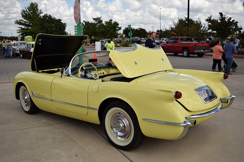 A yellow Corvette