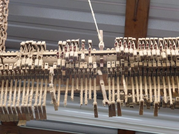 Hanging from the ceiling