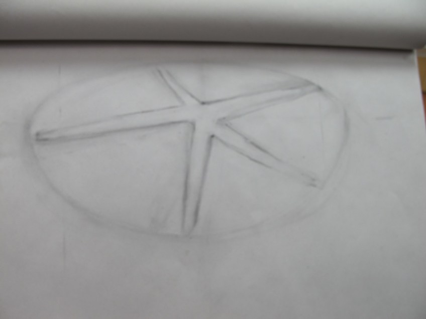 A blurry photo of a starfish charcoal sketch