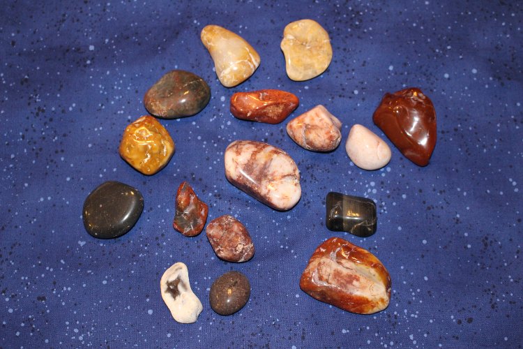 The rocks after they have been tumbled