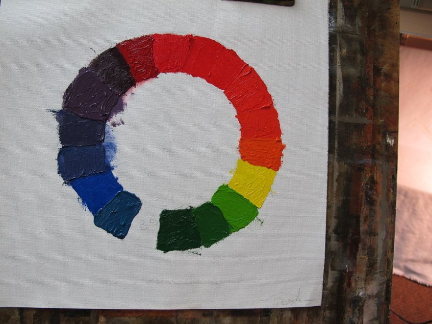 An 18-slot color wheel with one slot not yet colored