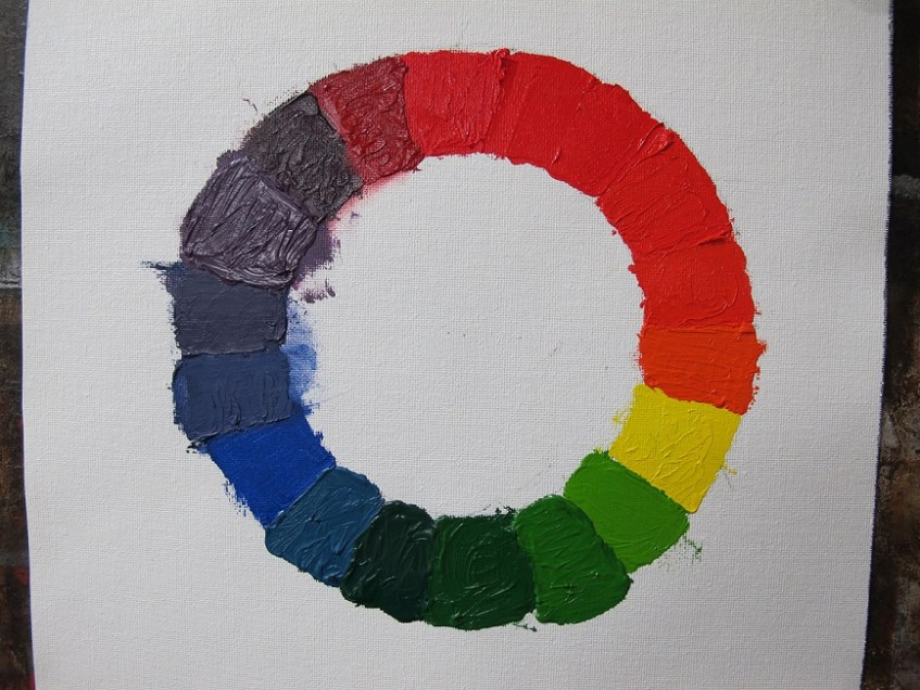 A completed 18-slot color wheel