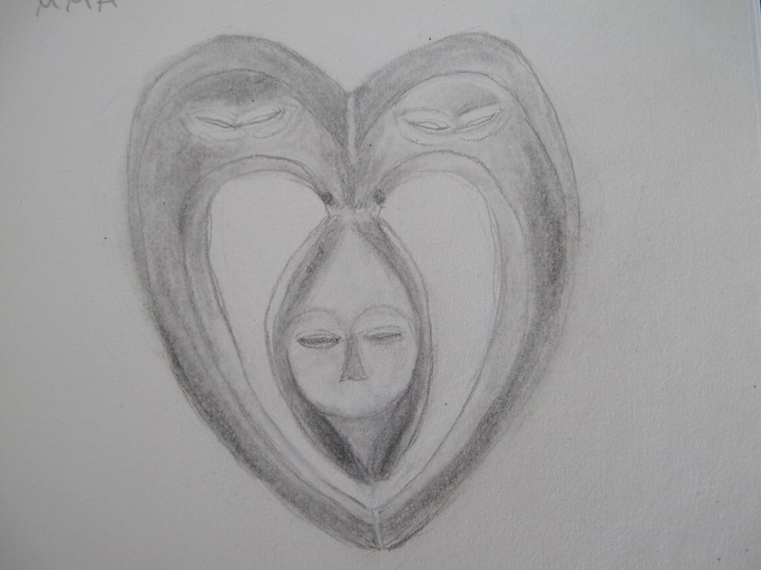 Sketch of the Beete Mask: Ram (Bata) from the Metropolitan Museum of Art