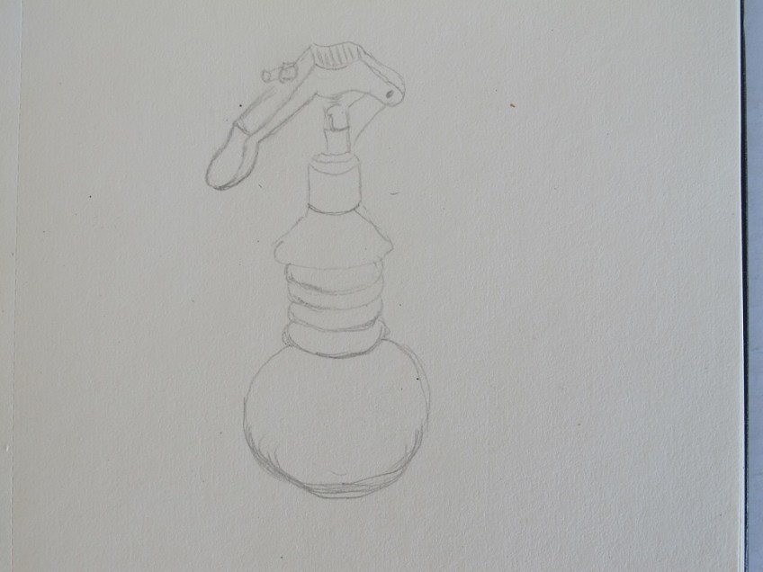 Sketch of a spray water bottle