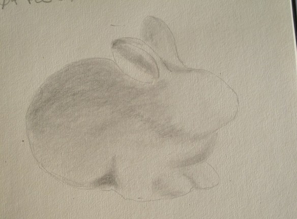 A sketch of a ceramic rabbit