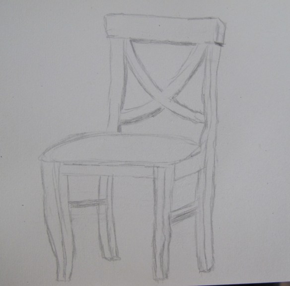 White, wooden chair sketch