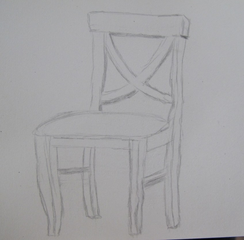 White, wooden chair sketch