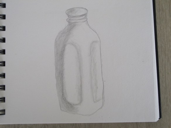 Sketch of a ceramic milk bottle