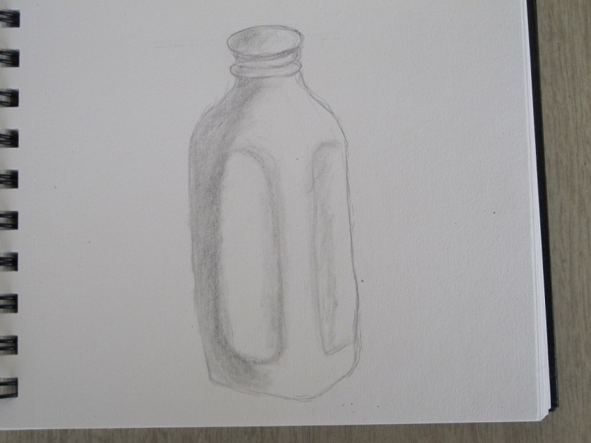 Sketch of a ceramic milk bottle