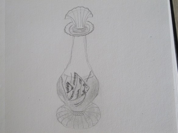Sketch of the Angel Fish bottle