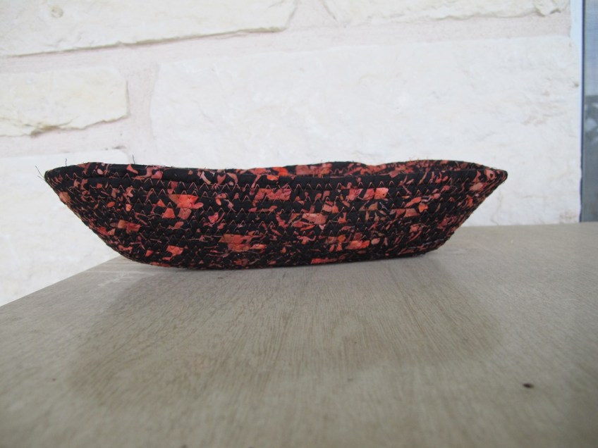 Fabric bowl from leftover quilt fabric