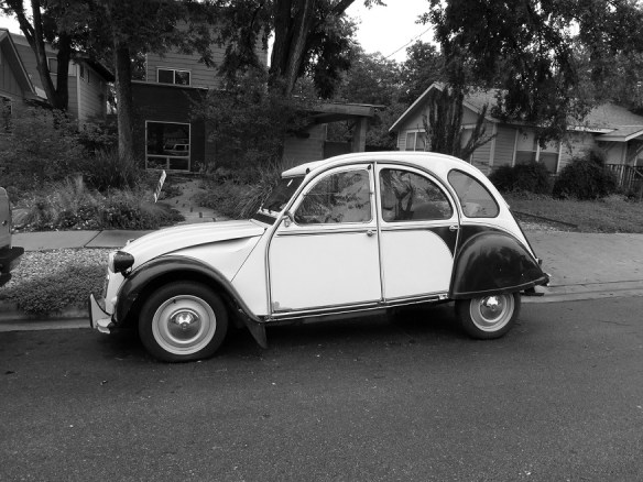 Citroen car in a black and white photo
