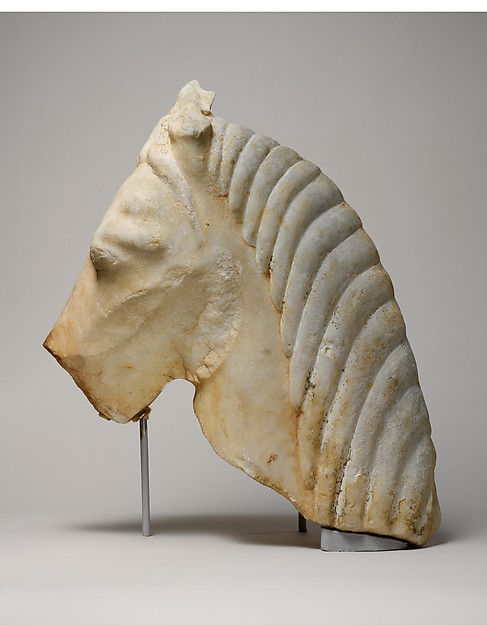 Marble Head of a Horse, Greek (Attic), 2nd half of the 6th Century, BCE