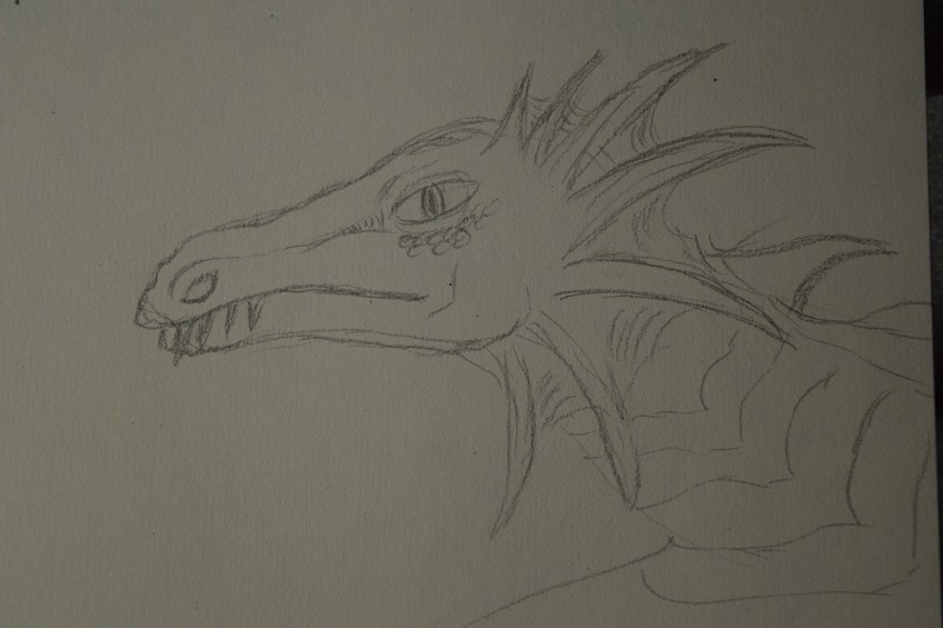 My first sketch of a dragon