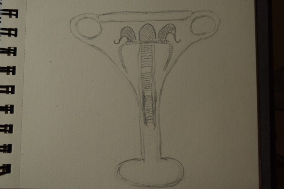 Sketch of the terracotta kylix (drinking cup)