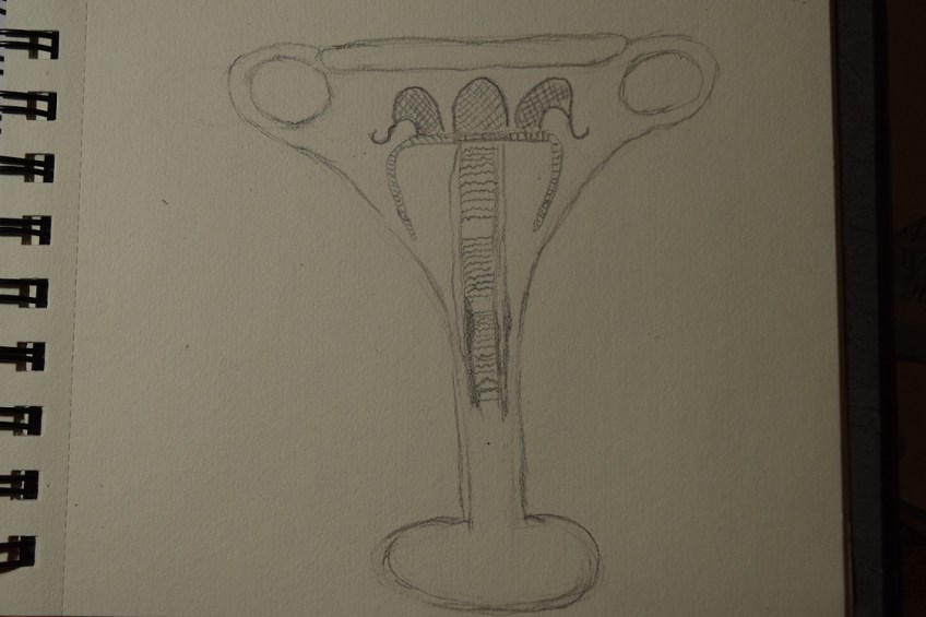 Sketch of the terracotta kylix (drinking cup)