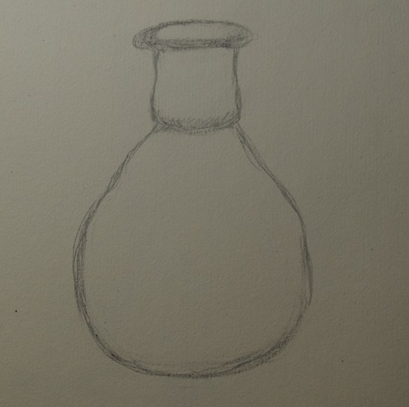Sketch of the glass perfume bottle