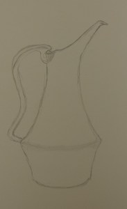 sketch of the bronze oinochoe