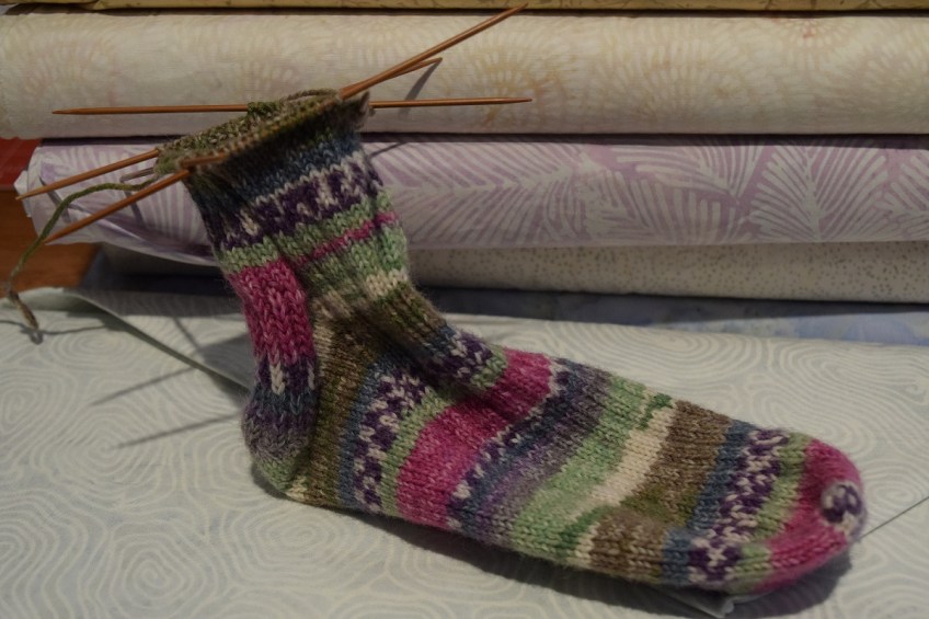 Knitted sock by Barbara Taylor of Bastrop